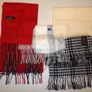 Vintage Women’s Winter Scarf Scarves Plaid & Solid - Lot of 5 (1) NWT